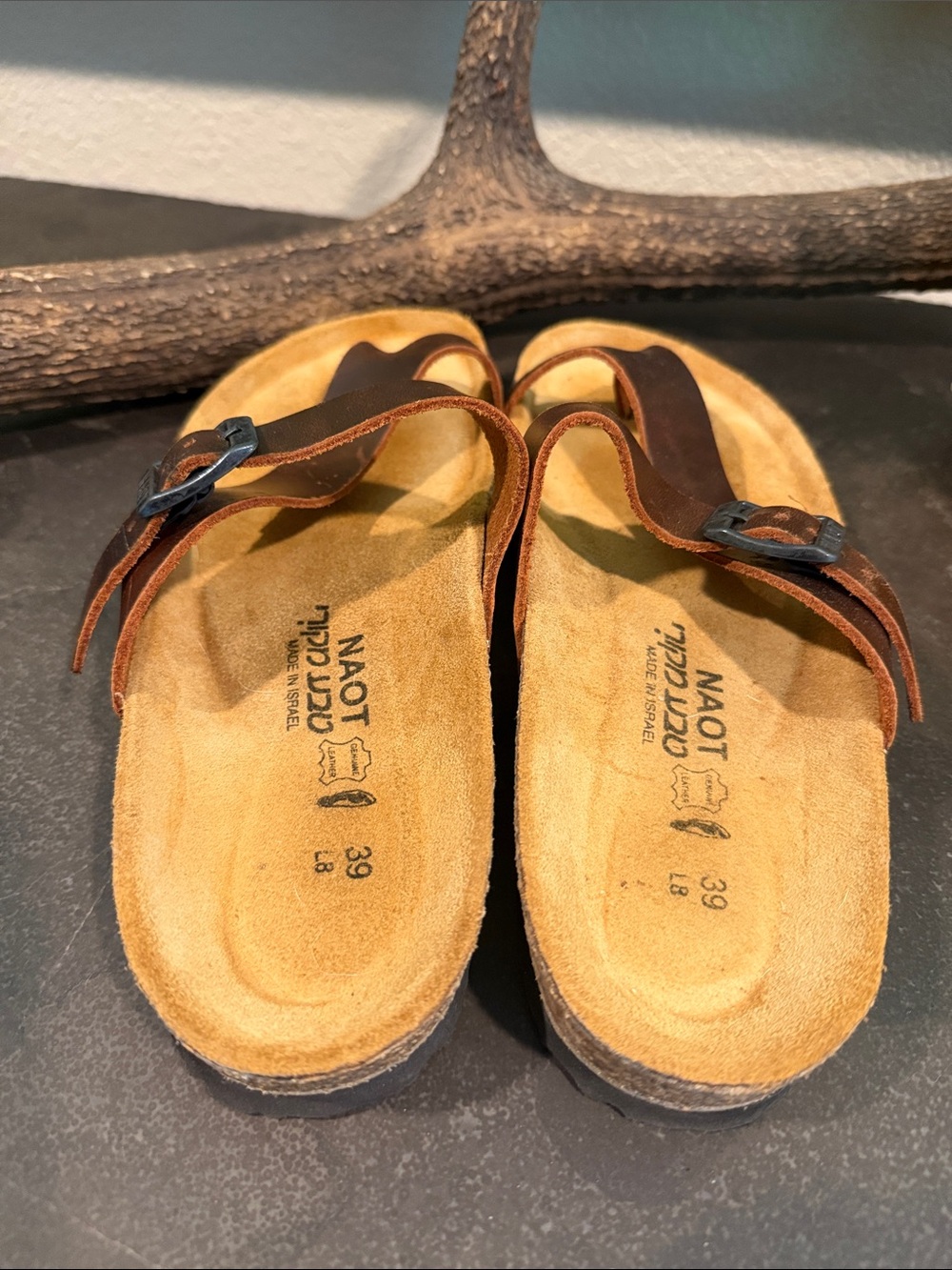 Naot Brown Leather Sandals - Picture 3 of 5